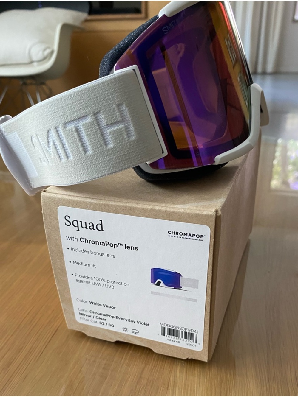 SMITH | Goggles | Squad w/ChromaPop Lens | White Vapor | Medium | Unisex - Picture 4 of 11